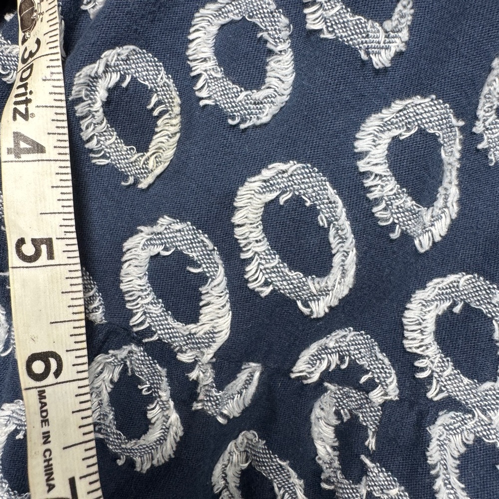 Anthropologie Maeve Lisanne Textured Polka Dot Navy Blue White Tunic Dress XL - Picture 14 of 16
